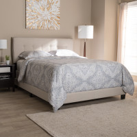 Baxton Studio CF8747-M-Light Beige-Full Audrey Modern and Contemporary Light Beige Fabric Upholstered Full Size Bed